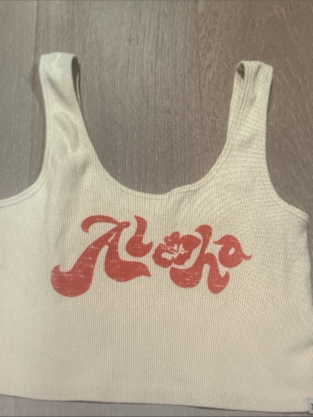Hurley White Tank Top with Red Aloha Graphic